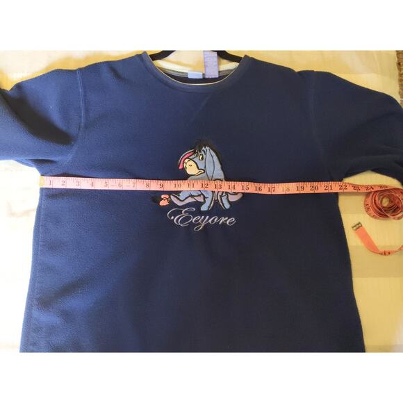 Disney Vintage Women's Large Eeyore Blue Fleece Sweatshirt - Picture 6 of 7